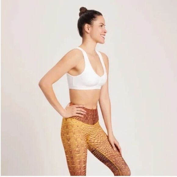 NWOT Niyama Sol Gold Croc High Waisted Barefoot Leggings Sz XS - Picture 4 of 7